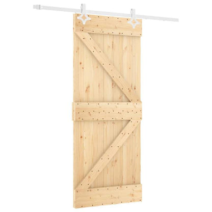 Schuifdeur Houten Deur Schuifdeursysteem Grenenhout Massief Hout – 80x210 cm – Verticale Paneelstijl – Natuurlijke Houtnerf – Soepele Opening – Privacy en Lichtregeling
