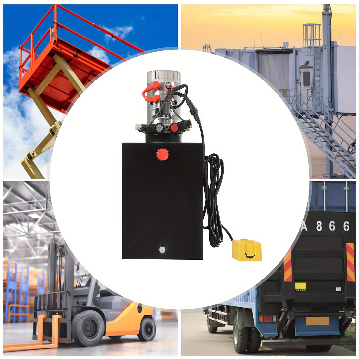 Hydraulische Pomp – Handpomp – Hydrauliek Pomp – Hydraulisch Aggregaat – Draagbare Pomp – 20 Liter Capaciteit – Stalen Behuizing – Zonder Elektriciteit