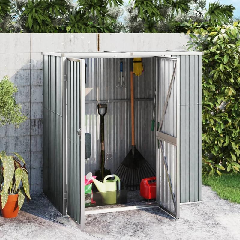 Tuinhuisje – Tuinschuur – Berging – Tuinberging – Tuinopslag – Metaal – Grijs – Weerbestendig – 161x89x161 cm – Stevig en Ruim