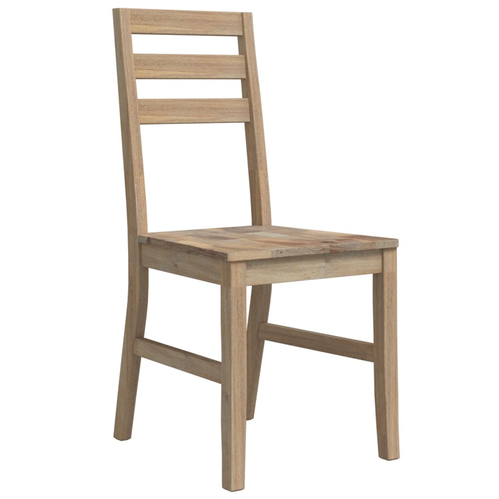 Eettafelset – Houten Tafelset – Dinerset – Eetkamerset – Set van 6 - Acaciahouten Meubel – Massief Acaciahout – Stevige Constructie