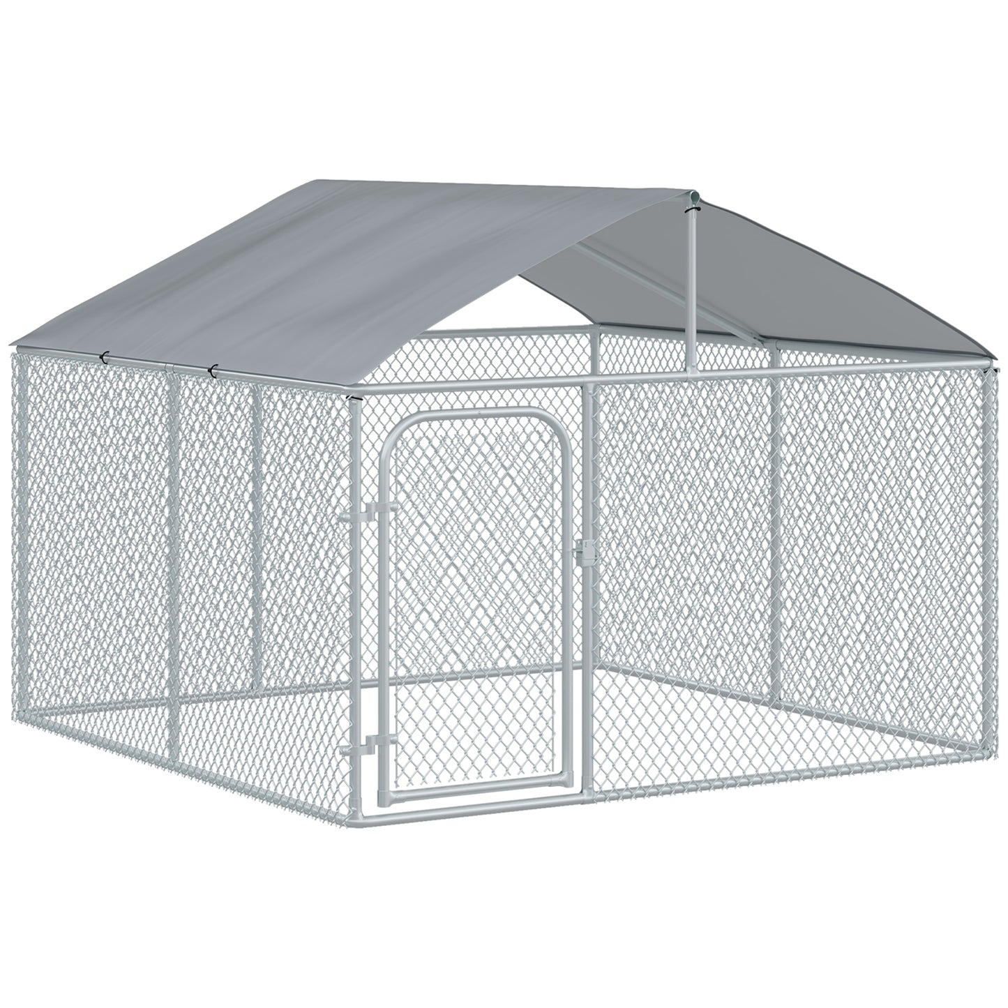 Hondenren – Puppyren – Hondenkennel – Buitenren – Hondenbench – Gegalvaniseerd Staal – Overdekte Buitenruimte 230x230x175 cm