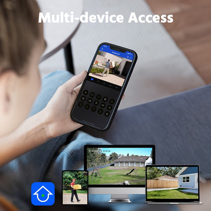 Beveiligingscamera Set – Camerabewaking – Bewakingscamera – CCTV Camerasysteem – Beveiligingscamera Binnen & Buiten – 16 Kanalen DVR – AI Bewegingsdetectie Mens & Voertuig – 8x 1080p Camera’s Met Nachtzicht 20m – H.265+ Video Compressie
