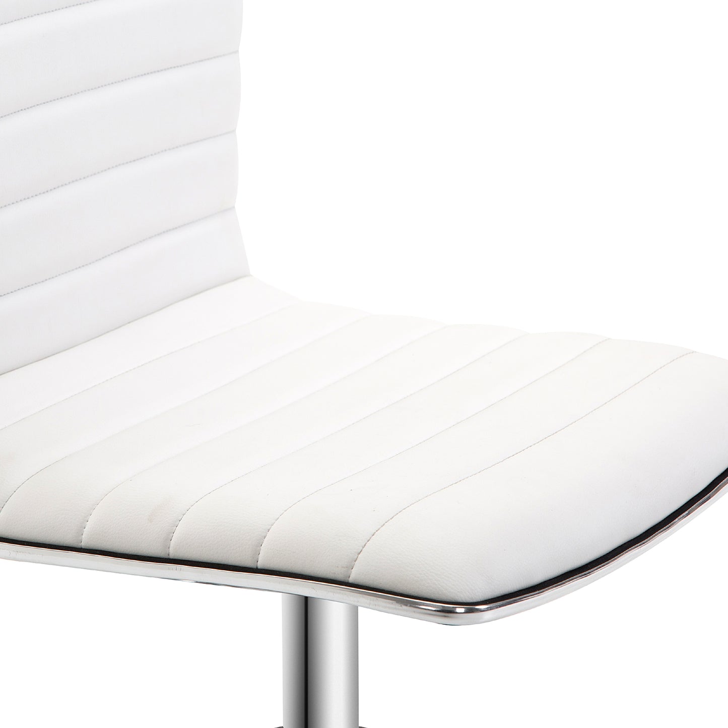 Hairdressing Chair, Salon Chair with Backrest, Height Adjustable, Steel PU, White, 48 x 52 x 78-90 cm