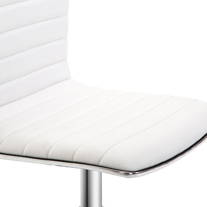 Hairdressing Chair, Salon Chair with Backrest, Height Adjustable, Steel PU, White, 48 x 52 x 78-90 cm