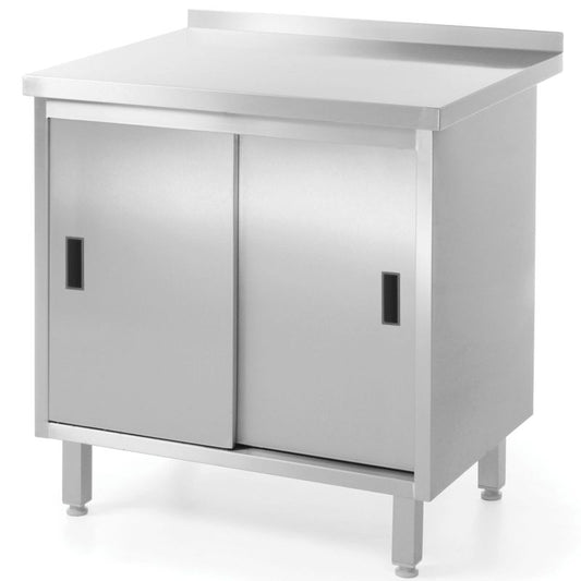 RVS Werktafel met Onderkast & Schuifdeuren – 120 × 60 cm