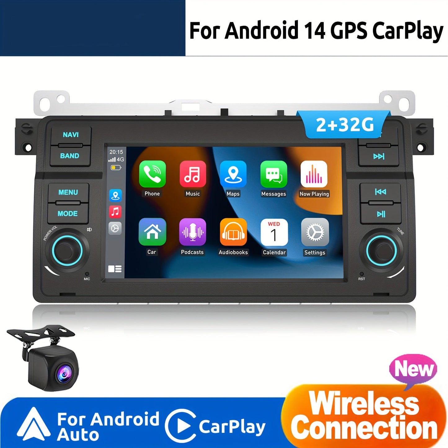 Autoradio – Car Stereo – Touchscreen Radio – Android Car Stereo – Double Din Autoradio – 7 Inch Touchscreen – Android 14 Systeem – WiFi & Bluetooth Connectivity