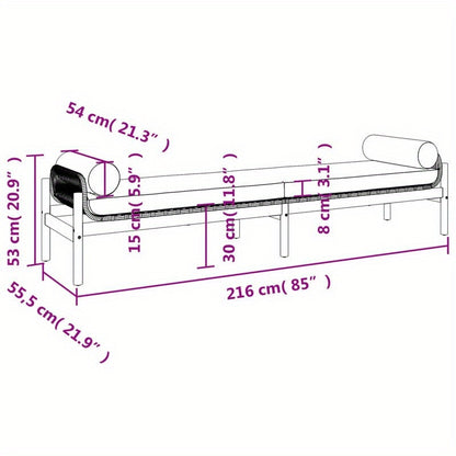 Tuinbank – Buitenbank – Patio Bank – Tuinmeubel – Loungeset – Zwart Acacia Weefsel – Weerbestendig Tungsten Stalen Frame