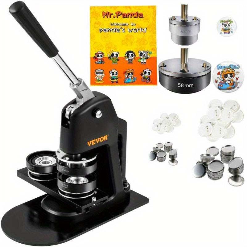 Button Maker – Button Machine – Badge Maker – Button Pers – DIY Button Kit – 1,25 & 2,5 Inch Formaat – Handmatig Zonder Batterij – Inclusief 500 Onderdelen