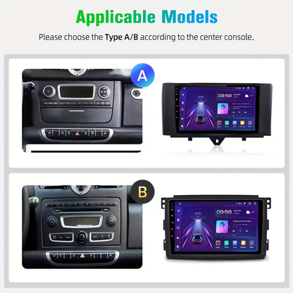Multimediasysteem Smart Fortwo – Autoradio – Auto Stereo – Navigatiesysteem – Touchscreen – 9 inch IPS Display – Draadloze Apple CarPlay & Android Auto – Ingebouwde GPS Navigatie