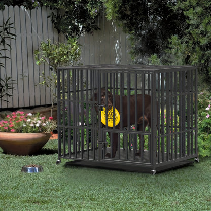 Hondenbench – Hondenkooi – Bench – Hondenhok – Transportbox – Metalen Constructie – 3-Deurs Slot – 4 Wielen Met Rem – Afneembare Bodemtray – XL Voor Grote Honden