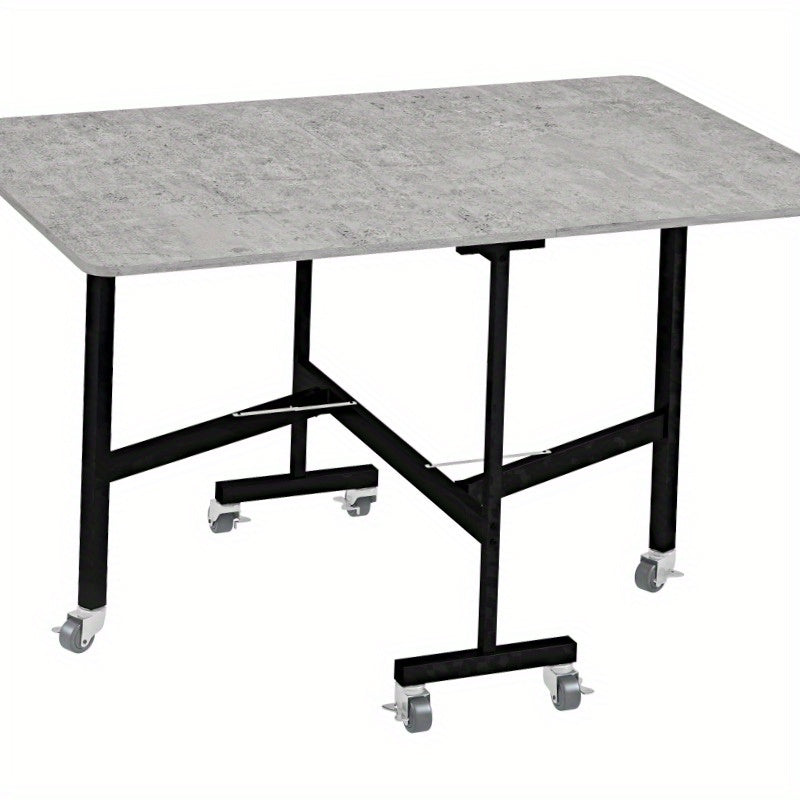 Uitschuifbare Eettafel – Uitklapbare Tafel – Klaptafel – Grote Eettafel – Verstelbare Tafel – Grijs – Geschikt Voor 46 Personen – Steviele Stalen Poten