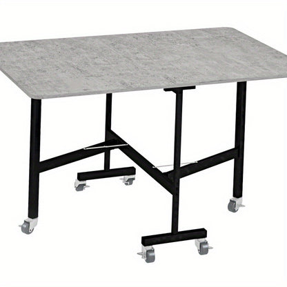 Uitschuifbare Eettafel – Uitklapbare Tafel – Klaptafel – Grote Eettafel – Verstelbare Tafel – Grijs – Geschikt Voor 46 Personen – Steviele Stalen Poten