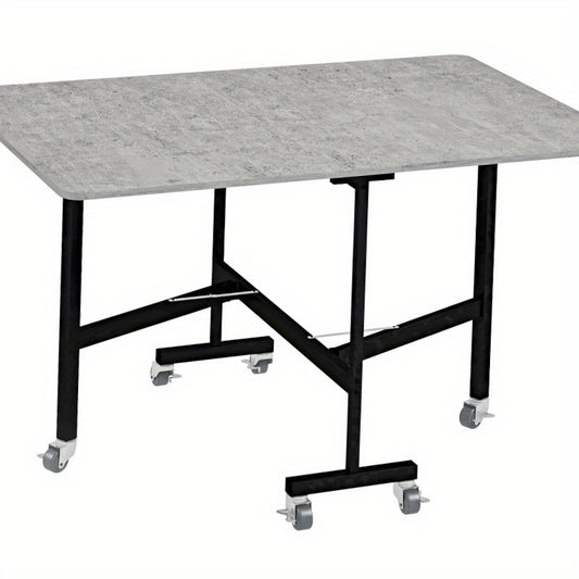 Uitschuifbare Eettafel – Uitklapbare Tafel – Klaptafel – Grote Eettafel – Verstelbare Tafel – Grijs – Geschikt Voor 46 Personen – Steviele Stalen Poten
