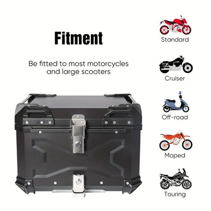 GOXTOOLBOX Universal Motorcycle Tailgate 55/65 Liters Large Capacity, Helmet And Gear Organizer, Waterproof And Shatterproof with Reflective Strip, Liner And Mounting Accessories for Outdoor Camping