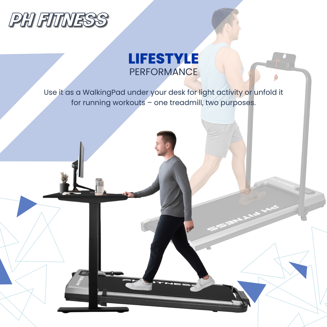 Loopband – Wandelband – Hardloopband – Walking Pad – Treadmill – Inklapbaar – 1,3 PK Motor – 1-8 km/u, 120 kg Max Belastbaar – Handgrepen Inklapbaar, Bluetooth & App
