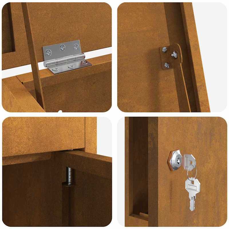 Pakketbox – Pakketbrievenbus – Parcelsafe – Bezorgbox – Postbox – Grote Capaciteit – Weerbestendig Staal – Vergrendelbare Deur – Met Brievenbusopening – 44,5x29x110,5 cm – Roestvrij