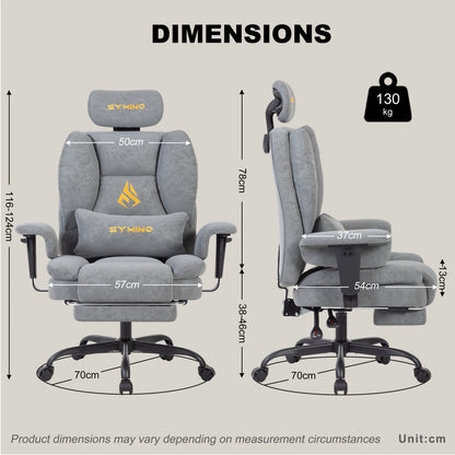 Ergonomische Gamingstoel – Bureaustoel – Gamestoel – Officechair – Deskchair – Verstelbare Hoogte – PU Leer Bekleding – Met Rug- en Hoofdsteun – 360° Draaibaar – Stevig Metalen Frame – Geschikt Voor Harde Vloeren – Groen