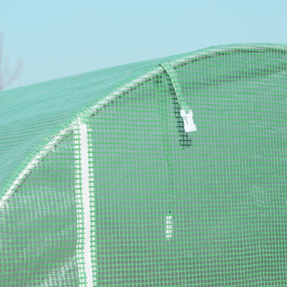 Tuinkas – Kweekkas – Broeikas – Foliekas – Tunnelkas – Gegalvaniseerd Staal Frame – 10 m² Met 8 Roll-up Ramen