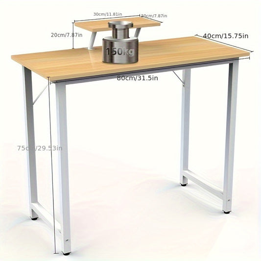 Space-Saving Office Desk 80x40x75cm With Monitor Mount | Nordic Home Office Desk Compact 40cm Width | 80x40cm Slim Desktop Fits 27-inch Monitor + Laptop