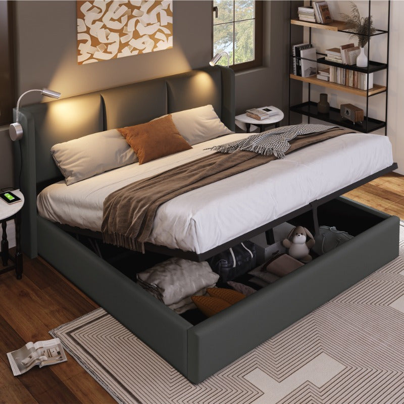 Modern Bed – Platformbed – Bedframe – Metalen Bed – Slaapkamerbed – Met Stoffen Hoofdbord – Vooraf Gemonteerd – Max. Belastbaarheid 300 kg