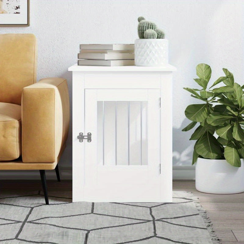 Hondenbench – Hondenkennel – Hondenkooi – Hondenhok – Hondenverblijf – Met Afneembaar Deksel – Stevige Metaalconstructie – 55x80x68 cm – Zwart-Wit – Geschikt Voor Binnen & Buiten