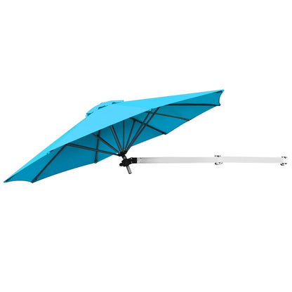 Wandparasol – Muurparasol – Balkonparasol – Tuinparasol – Zonnescherm – Kantelbaar en Draaibaar – Aluminium Frame en Waterafstotend Doek – Ø 250 cm – Turquoise