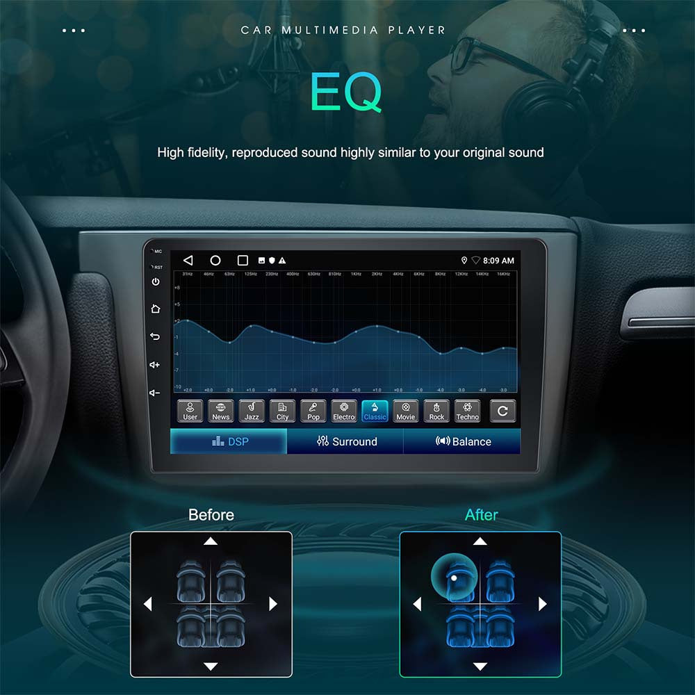 Autonavigatie – Autoradio – Navigatiesysteem – Carplay – Android Auto – 10,1 Inch Touchscreen – Draadloos Carplay & Android Auto