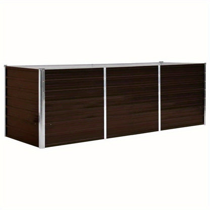 Hoogtebed Tuin – Verhoogd Bed – Plantenbak – Moestuinbak – Tuinbak – Gegalvaniseerd Staal – 240x80x77 cm – Weerbestendig Bruin