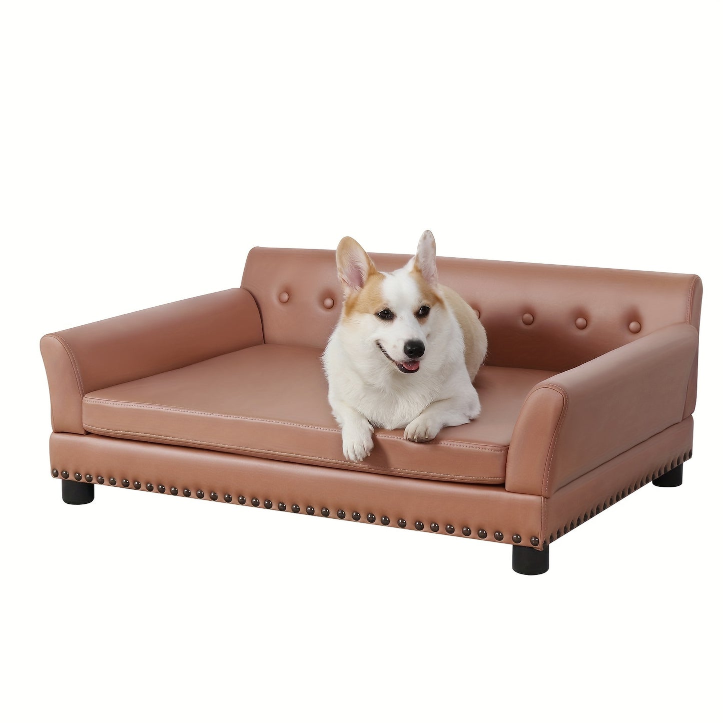 Pet Sofa Bed: Sofa-type Dog Bed, Pet Snuggle Lounge Bed, Couch Chair Pet, with Removable Sponge Cushion, for Kittens, Puppies, Dog Couch Sofa, Pet Couch For Dogs, Raised Pet Sofa, Chew Proof Dog Bed, Paw Hut Bery Grey Dog Cou