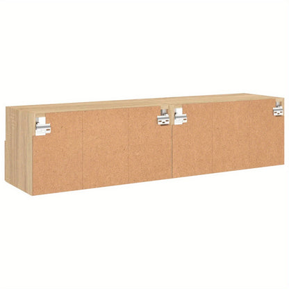 TOMSHOO TV Cabinet, Entertainment cabinet, TV Wall Cabinets 2pcs Sonoma Oak 60x30x30cm Engineered Wood, Entertainment Center, Television and media furniture