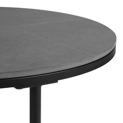 Salontafel – Bijzettafel – Koffietafel – Side Table – Nesting Tafel – Sintered Stone Blad – Zwart Metalen Onderstel