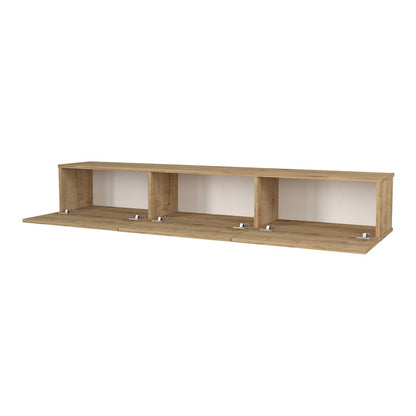 TV Meubel – TV Kast – Televisiekast – Meubel – Media Meubel – Zwevend Ontwerp – 180x31x29,5 cm – Wit Spaanplaat