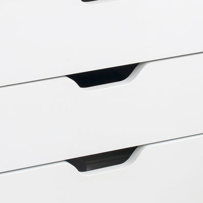 Mobiele Ladeblok – Kantoor Ladekast – Bureau Organizer – Opbergkast – Ladeblok Onder Bureau – 7 Laden – Witte Kleur – Verplaatsbaar Met Wieltjes – Anti-Kantel Veiligheid