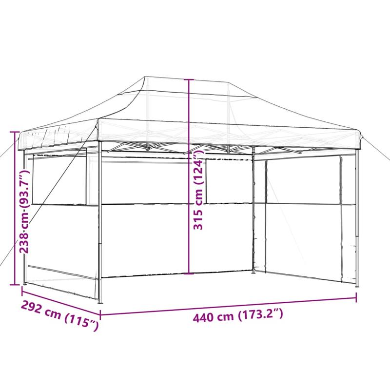 Portable Pop-Up Party Tent with 3-Sided Canopy & Zippered Doors - Instant Setup Event Tent with Beige & Blue Frame, Spacious Interior for Weddings, Birthdays, BBQs, Backyard Gatherings - Lightweight & Sturdy Design for Garden