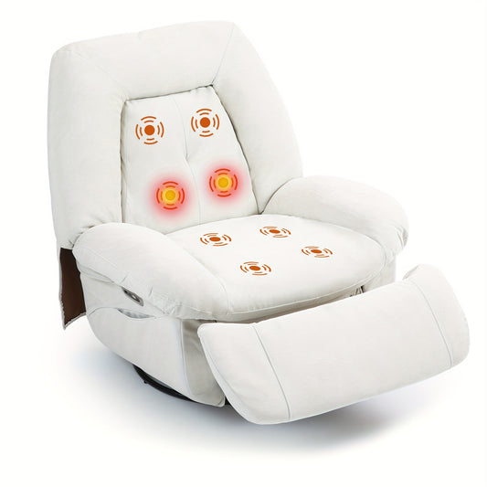 DYHOME Pink Modern Single Lounge Sofa Power Recliner - Swivel Massage Chair with USB Port, Rocking Function, Side Pockets & Storage Bag, Ergonomic Design for Living Room or Bedroom, Durable Polyester Fabric, Easy Assembly, Re