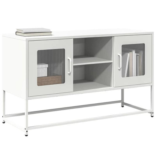 Mobile TV White 100.5x39x60.5 cm in Steel Practical Removable