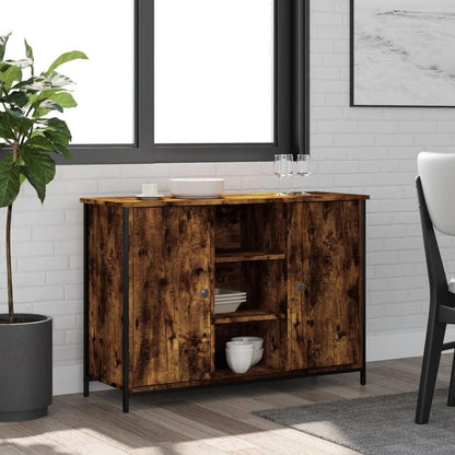 Dressoir – Sideboard – Kast – Opbergkast – Buffetkast – Gerookt Eikenhout – Compact Formaat 100x35x70 cm – Duurzaam En Functioneel Design
