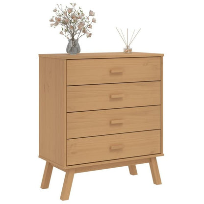 4-Drawer Large Wood Storage Cabinet with Lockable Drawers & Open Shelf - Modern Minimalist Brown Oak-like Heavy-Duty Organizer, Easy Assembly Cabinet for Bedroom, Living Room, Office - Sturdy Wood (Lock, Storage Cabinets