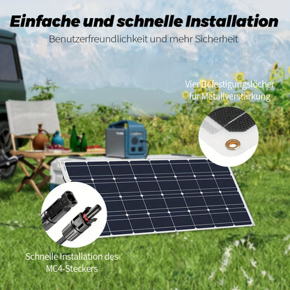 Zonnepaneel 200W – Solar Paneel – Flexibel Panneel – Monokristallijn – Opvouwbaar – Ultralicht Design – 12V Output – Weerbestendig Aluminium Frame