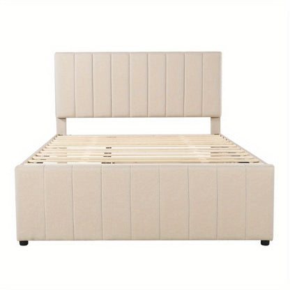 Uittrekbed – Logeerbed – Bedbank – Opbergbed – Jongerenbed – 140x200 cm – Huidvriendelijke Linnen Bekleding