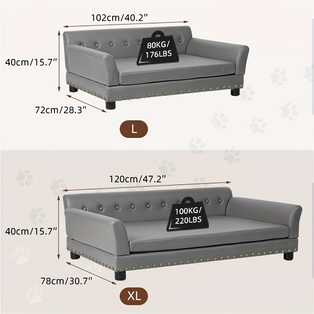 Hondenbank – Hondenbankje – Hondenstoel – Hondenbed – Luxe Grijs – 120x74x40 cm – Afneembare Wasbare Hoes – Krasbestendig Microvezel