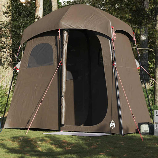 Douchecabine – Douchetent – Kleedcabine – Toilettent – Buitentent – Waterdicht Polyester – Eenvoudig Op te Zetten – Compact Bruin