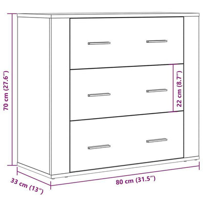 Sideboard 80x33x70cm edited wood oud woodkleurig Removable storage practical