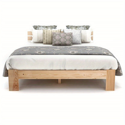 Massief Houten Tweepersoonsbed – Houten Bed – Slaapbank – Bedframe – Slaapmeubel – Massief Dennenhout – Inclusief Hoofdbord en Lattenbodem – 200x140 cm – Duurzaam & Eenvoudig Te Monteren