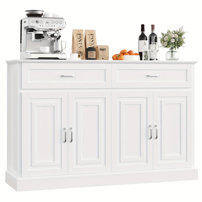 Witte Opbergkast – Keukenkast – Dressoir – Kast Met Laden – Voorraadkast – Grote Opslagruimte – Hout – Compact En Stijlvol – Eenvoudig Te Reinigen – Gemakkelijk Te Monteren