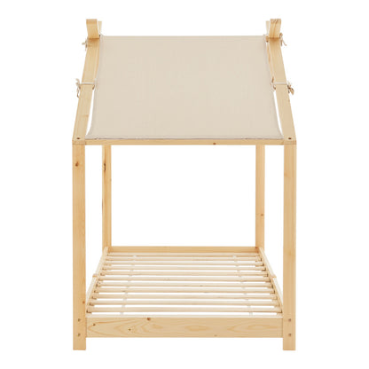 Kinderbed – Bed Huisbed – Kinderkamerbed – Eenpersoonsbed – Bedframe – 90 x 200 cm – Stevig Houten Materiaal – Veilig & Duurzaam Ontwerp