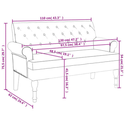 Bank Met Rugleuning – Zitbank – Bankje – Opbergbank – Houten Bank – Bruin Faux Suède Leer – Comfortabele Rugleuning – Stevig Houten Frame