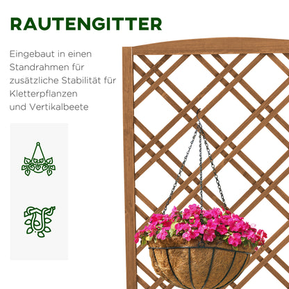 Plantenrek – Bloemenstandaard – Plantenbak – Plantentafel – Klimrek – Houten Verhoogde Plantenbak – Geel – 60x30x122,5 cm – Duurzaam Vurenhout