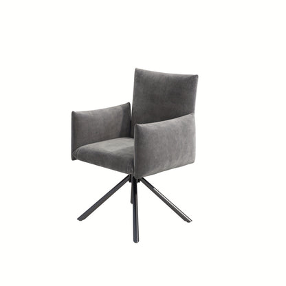 Set of 2 Upholstered Dining Chairs with 4 Metal Feet, 360° Swivel Lounge Chairs with Lumbar Support, Velvet Armchairs for Living Room, Bedroom, Office - Classic Style, No Electricity Needed, Dining Room Furniture, Elegant Di
