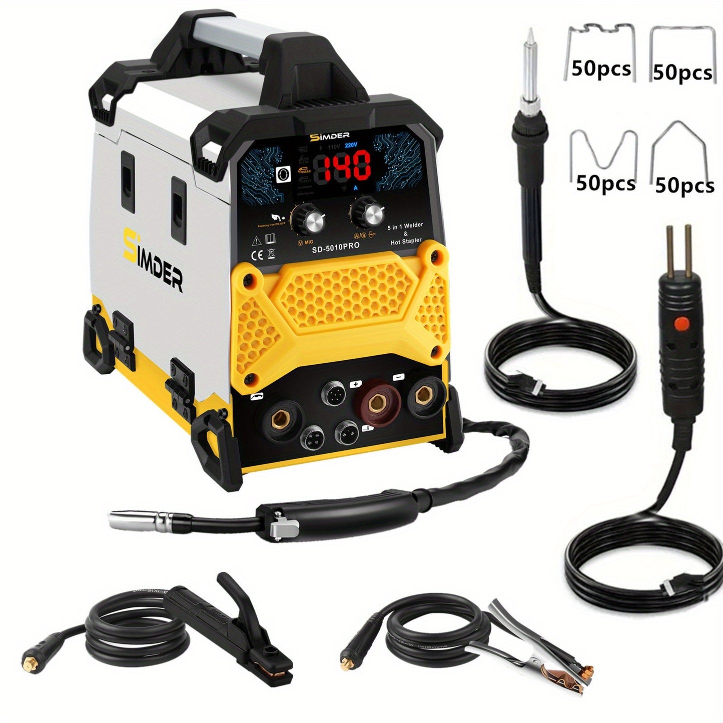 Lasapparaat – Lasmachine – MIG Lasmachine – TIG Lasmachine – Elektrode Lasapparaat – 5-in-1 Multifunctioneel – IGBT Inverter Technologie – 220V Metalen Behuizing
